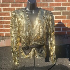 Rimini Golden Clouds Peplum Top